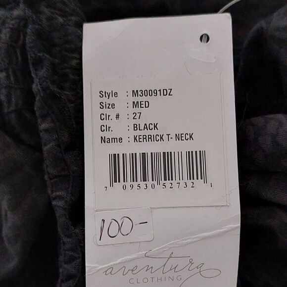 *nwt* Aventura Black Leopard Sheer Long Sleeve High Neck Blouse Sustainable - Picture 7 of 7